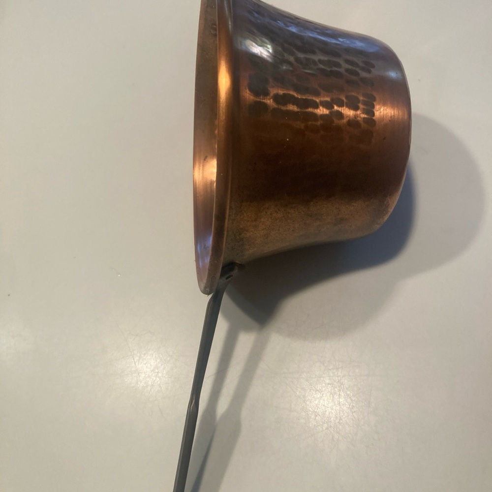 Hammered Copper Pot 7” Handle LILIUM Made in Italy Rame Pur 6.5”x4” Pot